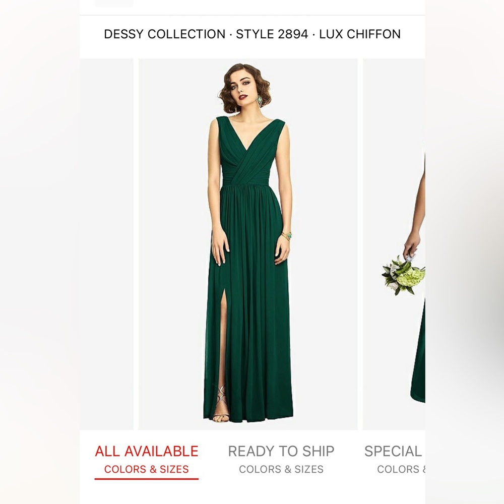 Dessy Collection Bridesmaid Dress (Hunter Green)